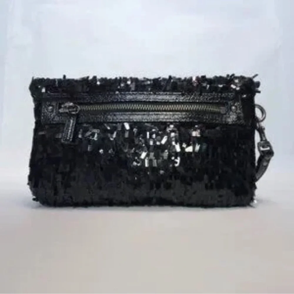 Limited EDT. Coach Black Party Sequin Clutch. Full size - Picture 5 of 8